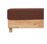 Drap housse 140 x 190 cm gaze de coton marron